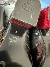 Load image into Gallery viewer, John Fluevog 6 Black &amp; Blue Burgundy Loafers
