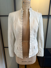 Load image into Gallery viewer, Burberry Size 38 Ivory White Leather Hook Eye Jacket

