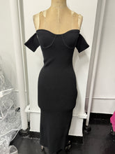 Load image into Gallery viewer, Helmut Lang Size S Black Knit Bustier Dress NWT
