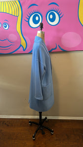 St. John Size S Blue Wool & Angora Coat