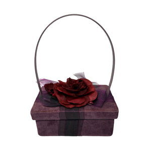 Moschino Pink Velvet Flower 2000 Box Bag