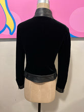 Load image into Gallery viewer, Giorgio Armani Size 38  Black Velvet Leather Trim Jacket
