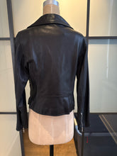 Load image into Gallery viewer, Moschino Black Size it 42  Leather Biker Moto Jacket
