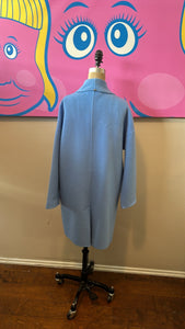 St. John Size S Blue Wool & Angora Coat