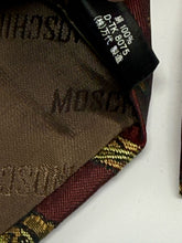 Load image into Gallery viewer, Moschino Brown, Burgundy,Yellow Silk Smiley Face Bear Neck Tie
