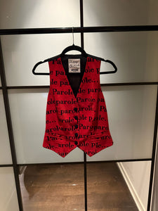 Moschino Cheap & Chic Red & Black Velvet Parole Vest