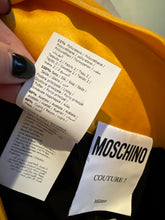 Load image into Gallery viewer, Moschino Black &amp; Yellow Satin Bow Pants
