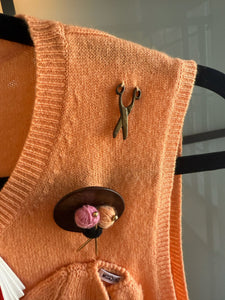 Moschino Peach Cashmere Knit Knitting Sweater