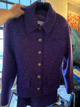 Load image into Gallery viewer, Guy Laroche Size 34 Purple Tweed Skirt Suit
