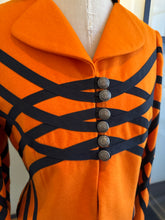 Load image into Gallery viewer, Moschino Cheap &amp; Chic Size 8 Orange &amp; Black Wool Jacket
