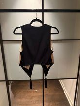 Load image into Gallery viewer, Moschino Cheap &amp; Chic Harlequin Black &amp; Ivory Tassel Vest
