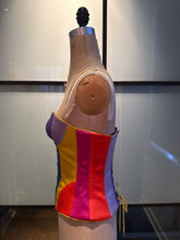 Load image into Gallery viewer, Moschino Size 6 Rainbow Striped Bustier Corset NWT
