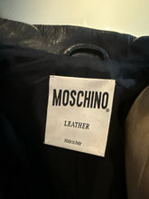 Load image into Gallery viewer, Moschino Black Size it 42  Leather Biker Moto Jacket
