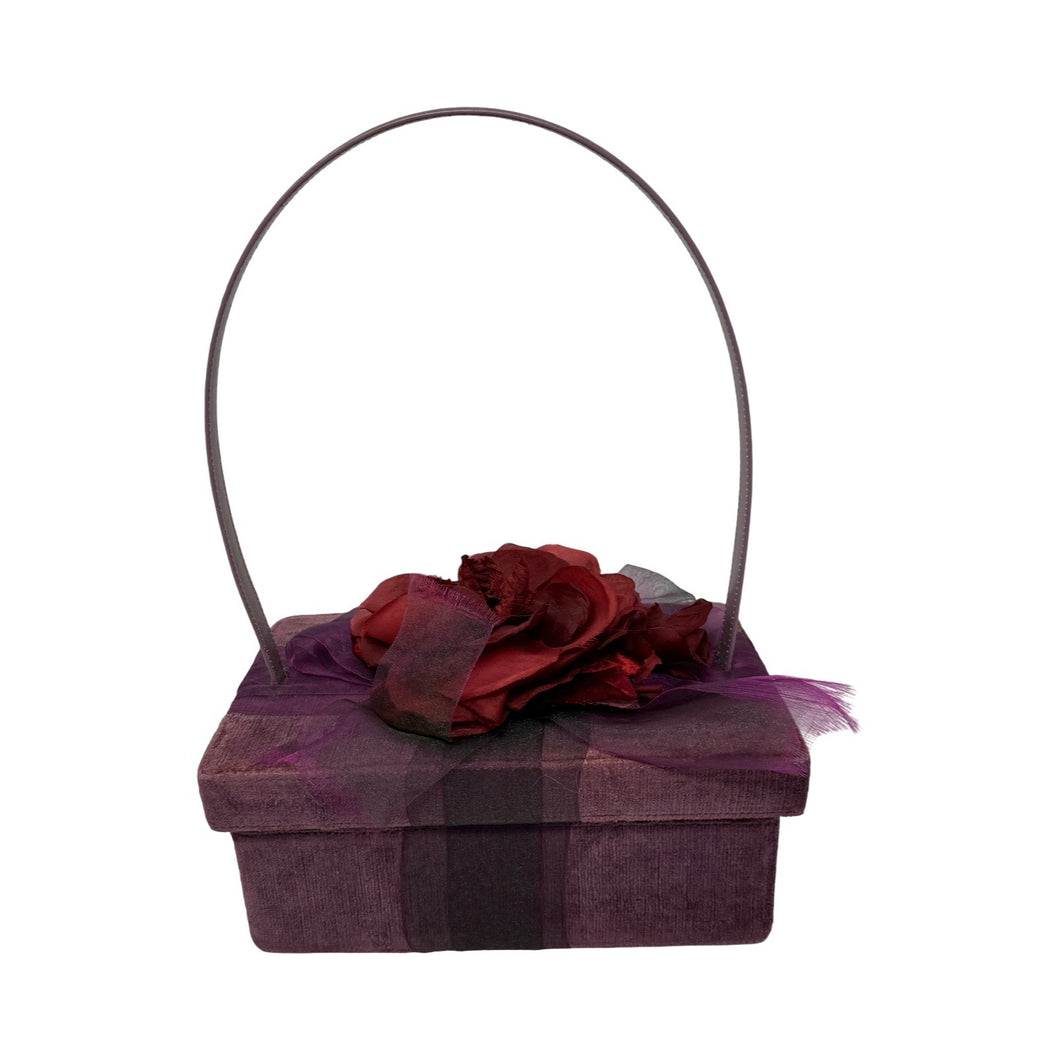 Moschino Pink Velvet Flower 2000 Box Bag
