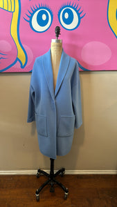 St. John Size S Blue Wool & Angora Coat