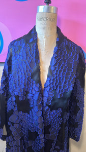 Escada Size 36 Blue & Black Evening Coat