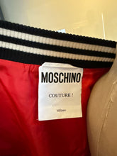 Load image into Gallery viewer, Moschino Size 6 Red &amp; Black Wool Knit Cropped Bomber Jacket
