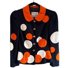 Load image into Gallery viewer, Moschino Cheap &amp; Chic Navy &amp; Orange Polka Dot Jacket The Nanny
