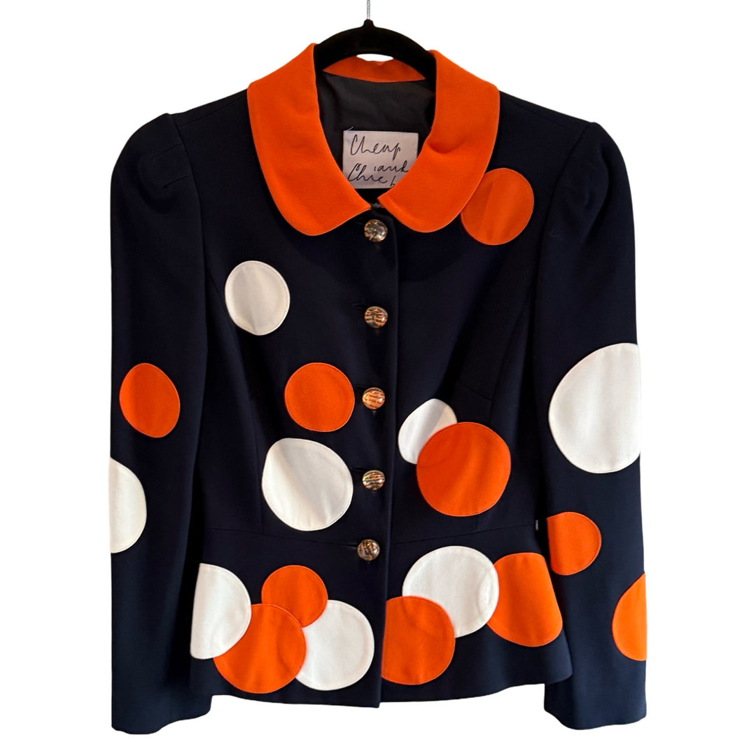 Moschino Cheap & Chic Navy & Orange Polka Dot Jacket The Nanny