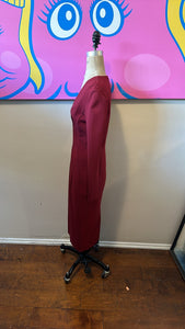 Tom Ford Burgundy V-Neck Long Sleeve  Dress