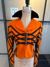 Load image into Gallery viewer, Moschino Cheap &amp; Chic Size 8 Orange &amp; Black Wool Jacket
