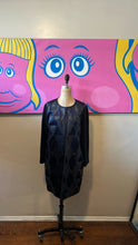 Load image into Gallery viewer, St. John Navy Leather &amp; Knit Diamond Pattern Coat
