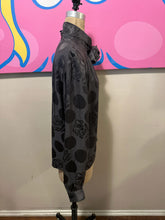 Load image into Gallery viewer, Givenchy Gray &amp; Black Silk Floral Long Sleeve Blouse
