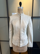 Load image into Gallery viewer, Burberry Size 38 Ivory White Leather Hook Eye Jacket
