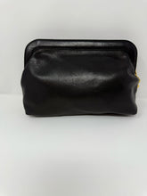 Load image into Gallery viewer, Moschino Black Leather Question Mark Clutch Bag Purse
