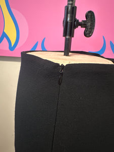 Moschino Size 4 Black Wool Crepe Straight Skirt