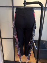 Load image into Gallery viewer, Moschino Black &amp; Red Ruffle Trim Cropped Pants
