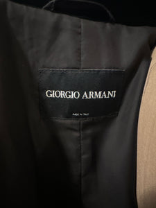 Giorgio Armani Size 38  Black Velvet Leather Trim Jacket