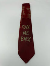Load image into Gallery viewer, Moschino Burgundy Fax Me Baby Silk Neck Tie
