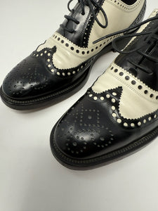 Christian Dior Black & White Leather Wing Tip Spectator Loafers