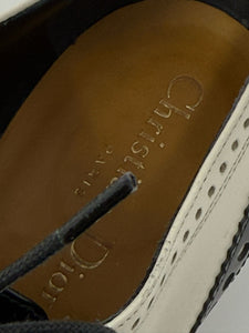 Christian Dior Black & White Leather Wing Tip Spectator Loafers