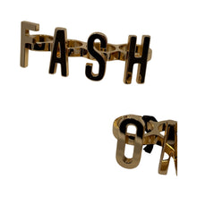 Load image into Gallery viewer, Moschino Gold Fashion Fash On Fash Off  Kunckle Rings Set of 3
