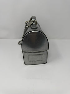 Moschino Silver Leather Lunch Box Bag