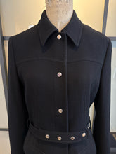 Load image into Gallery viewer, D&amp;G Dolce &amp; Gabbana Black Wool Crepe Coat Silver Snaps
