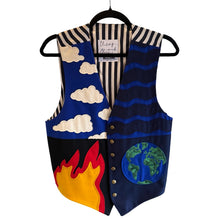 Load image into Gallery viewer, Moschino Cheap &amp; Chic Blue &amp; Black Fire Air Water Earth Vest
