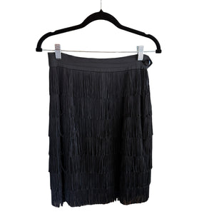 Moschino Couture Black Fringe Pencil Skirt