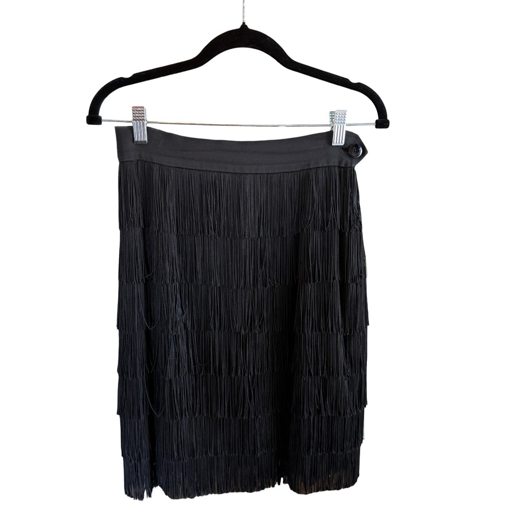 Moschino Couture Black Fringe Pencil Skirt