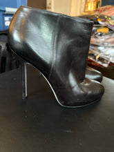 Load image into Gallery viewer, Sergio Rossi 39 1/2 Black Leather Ankle Boots
