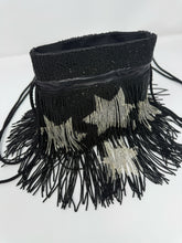 Load image into Gallery viewer, Saint Laurent Black &amp; Silver Beaded Star Fringe Bucket Evening Bag
