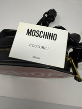 Load image into Gallery viewer, Moschino Leather Black Red SHOP Crossbody Bag Purse
