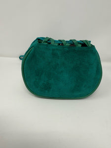 Yves Saint Laurent Green Suede Bucket Evening Bag 1980s
