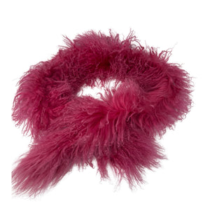 Moschino Fuschia Mongolian Lam Fur Wrap