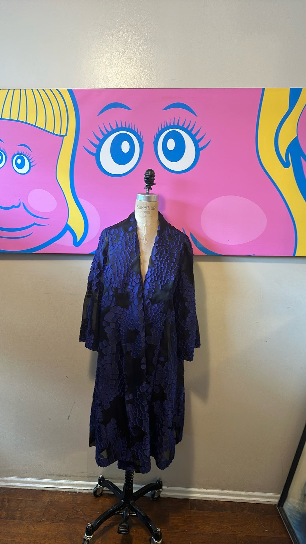 Escada Size 36 Blue & Black Evening Coat