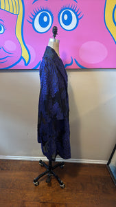 Escada Size 36 Blue & Black Evening Coat