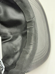 Moschino Gold Logo Black Leather Baseball Cap