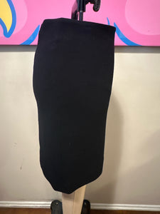 Moschino Size 4 Black Wool Crepe Straight Skirt